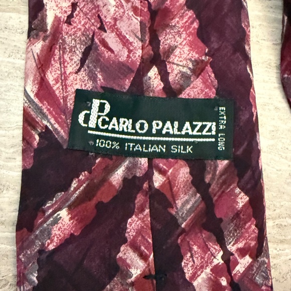 CARLO PALAZZI Couture Men's Silk Necktie Designer Extra Long 62" - Picture 7 of 12